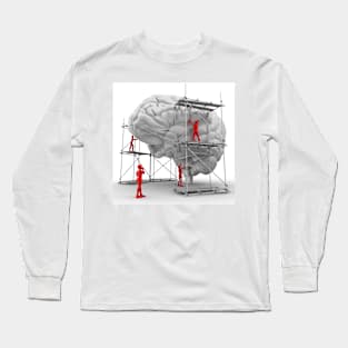 Brain with workers, mental health (F003/4061) Long Sleeve T-Shirt